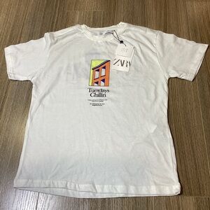 Zara Kids Boys Cream Graphic Tee – Urban Streetwear‎ Style – Size 9Y – NWT